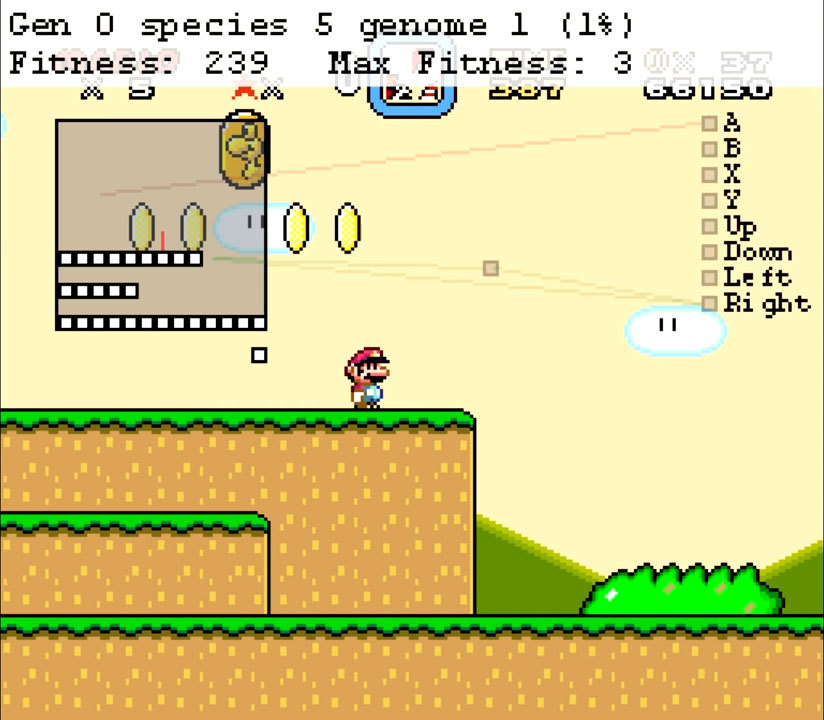 Нейроэволюционный алгоритм учится играть в Mario - 3