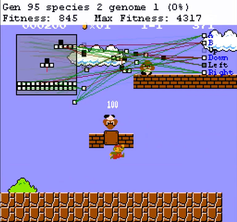 Нейроэволюционный алгоритм учится играть в Mario - 5 Нейроэволюционный алгоритм учится играть в Mario - 5