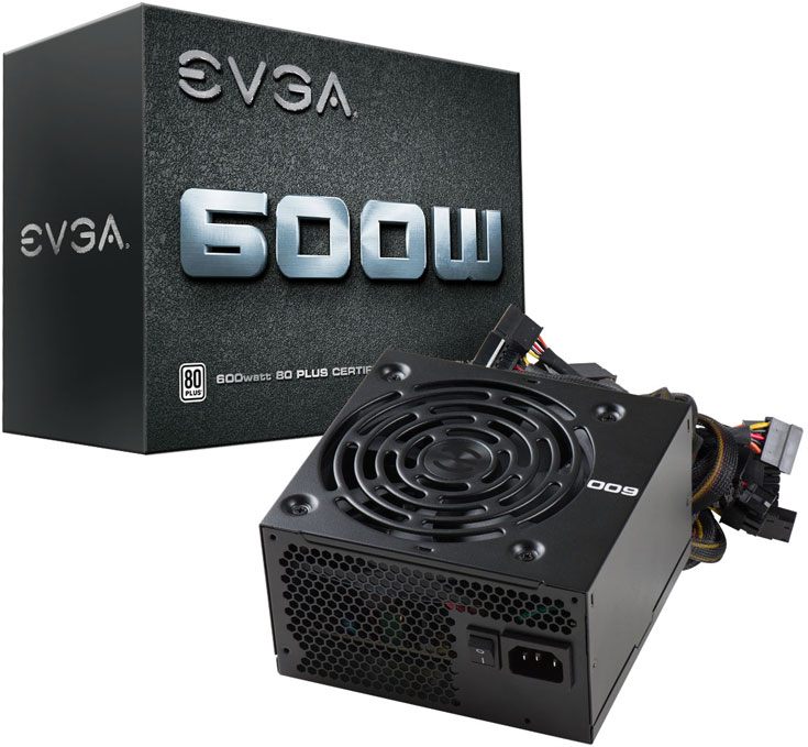 Блок питания EVGA 600W имеет сертификат 80 Plus