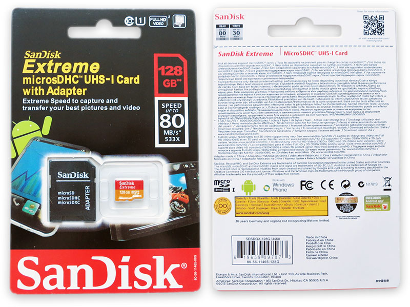 Подделка на Sandisk Extreme 128GB Micro SD