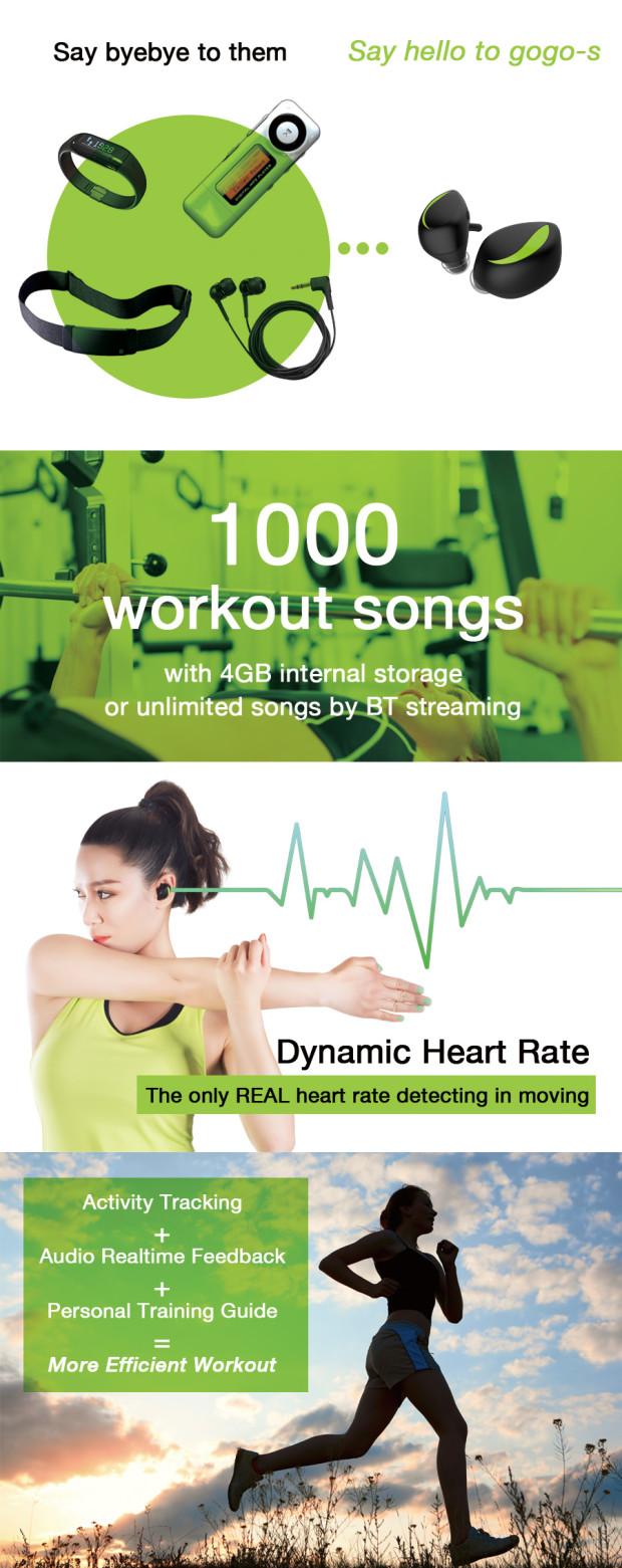 Gogo-S: беспроводные водозащищенные наушники для спортсменов - 3