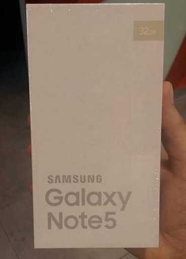 Samsung Galaxy Note 5: коробка