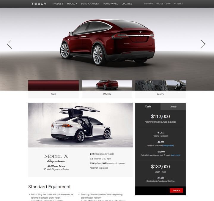 Новый электромобиль Tesla Model X обойдется покупателю в $132000. Обновление Roadster 3.0 — $29000 - 2