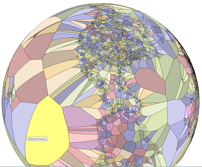 Диаграммы Вороного для аэропортов и столиц - 1