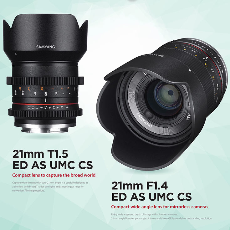 Продажи объективов Samyang 21mm F1.4 ED AS UMC CS, Samyang 50mm F1.2 AS UMC CS, Samyang 21mm T1.5 ED AS UMC CS и 