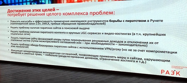 Презентация кластера Раэк Медиа — борьба с пиратством