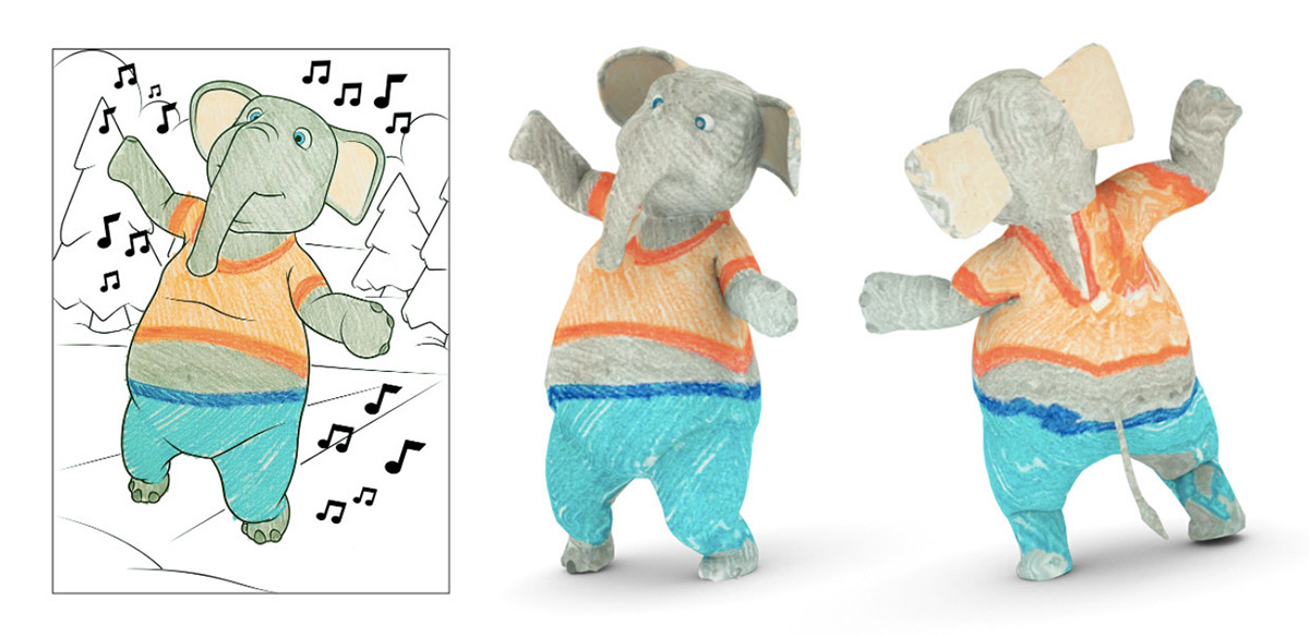 Приложение от Disney Research превращает двумерные рисунки в 3D модели - 1 Приложение от Disney Research превращает двумерные рисунки в 3D модели - 1