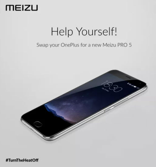 Meizu предлагает владельцам смартфонов OnePlus 2 обменять их на Meizu PRO 5
