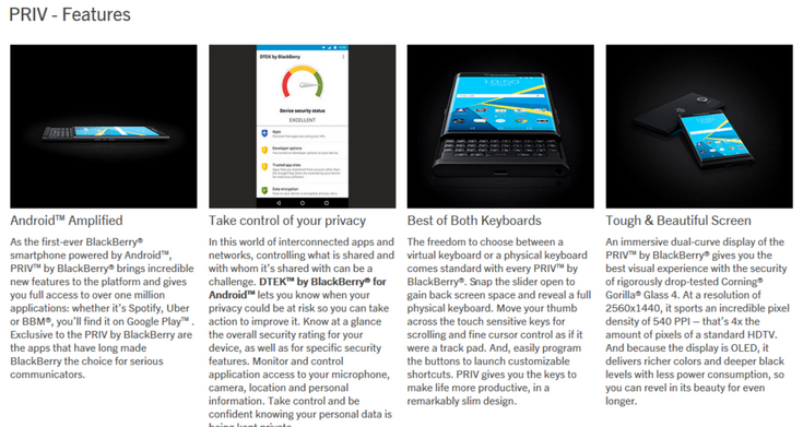 Смартфон BlackBerry Priv будет стоить $750