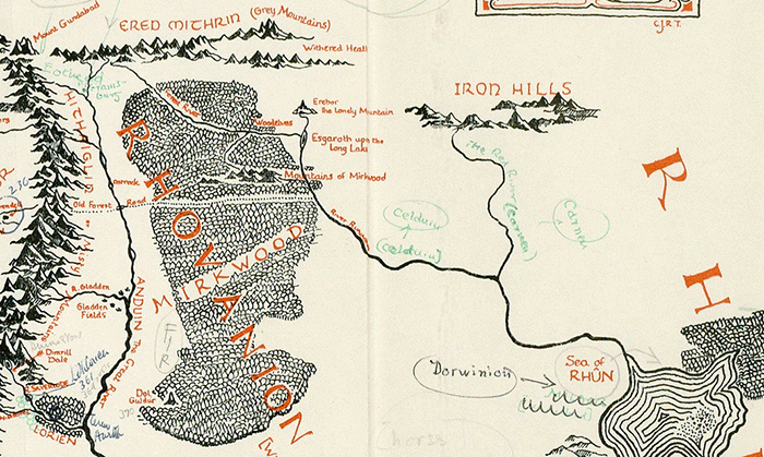 Найдена карта Средиземья с пометками Толкина - 1