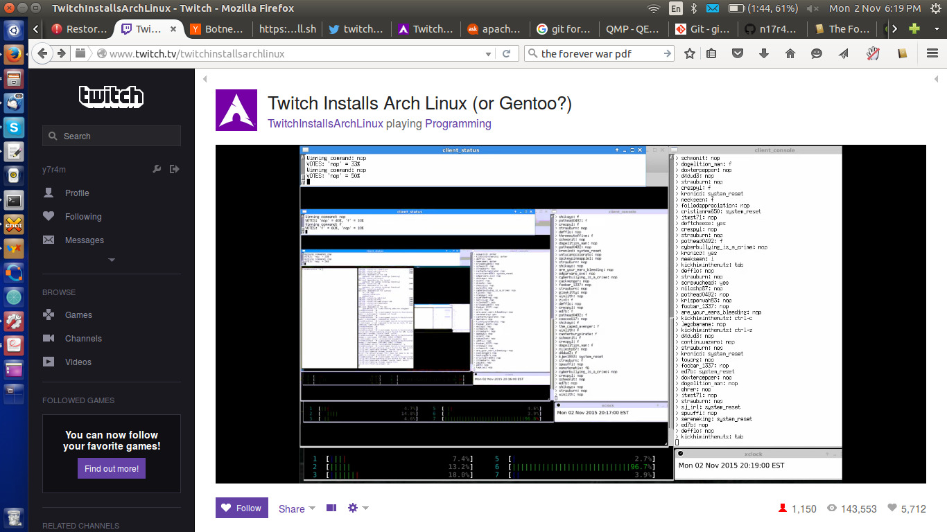 Неделя установки Arch Linux на Twitch - 10