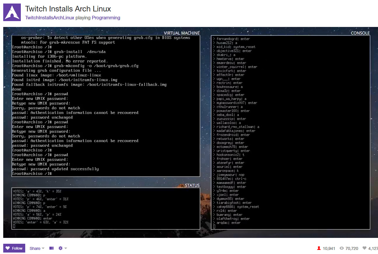 Неделя установки Arch Linux на Twitch - 3