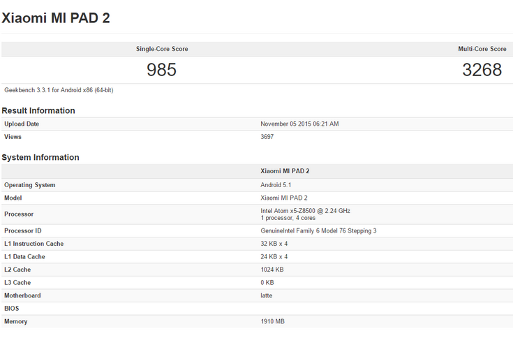 Планшет Xiaomi Mi Pad 2 действительно будет основан на решении Intel 