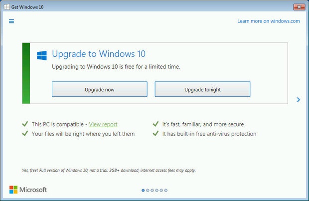 Microsoft становится все более настойчивой в своих предложениях обновиться до Windows 10
