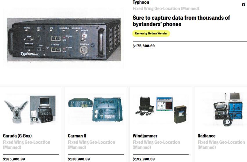 В Сети опубликован секретный каталог шпионского оборудования спецслужб США для наблюдения за сотовыми телефонами граждан - 1