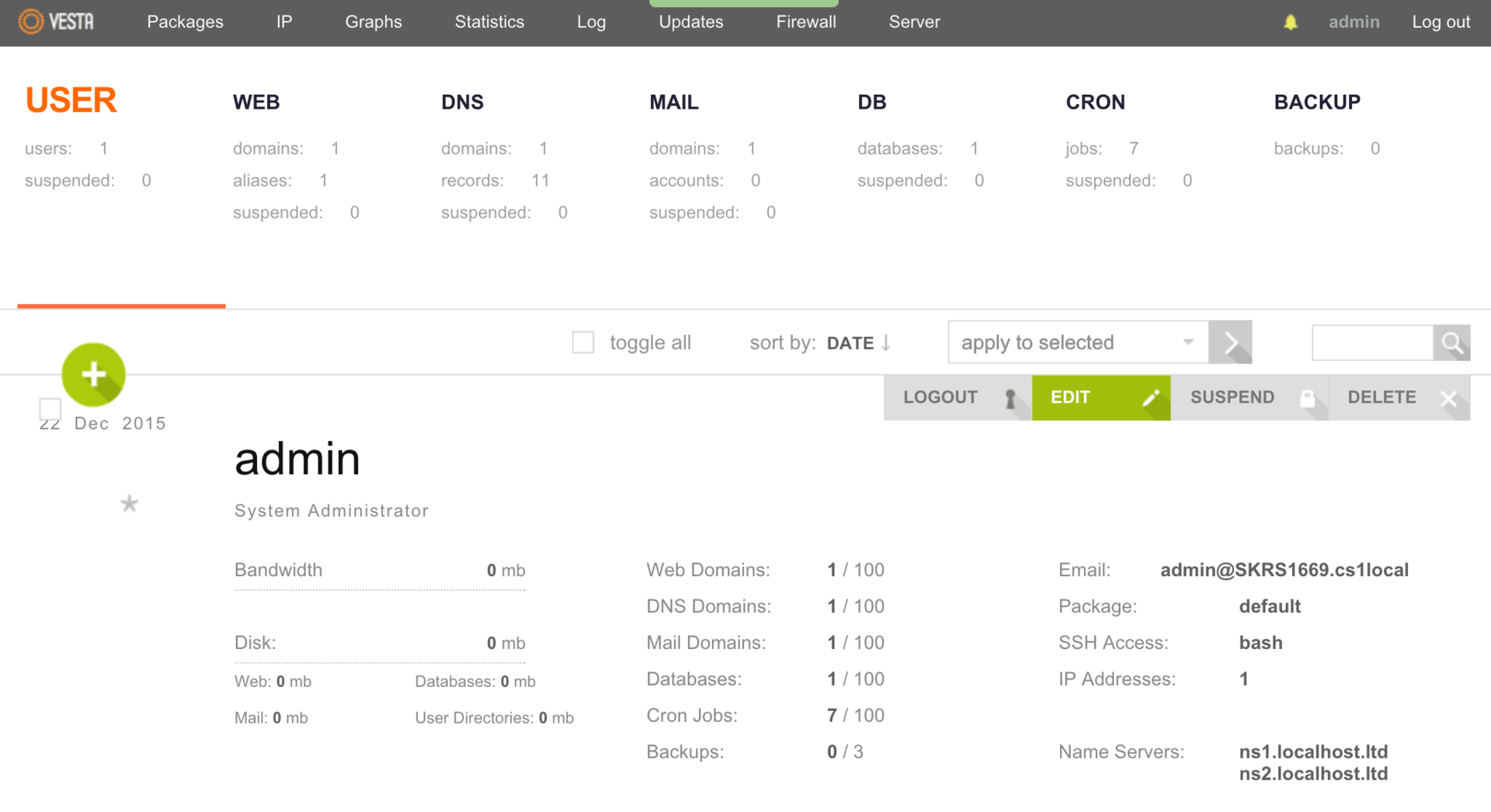Бесплатные панели управления хостингом. Богиня Vesta - 2 Бесплатные панели управления хостингом. Богиня Vesta - 2