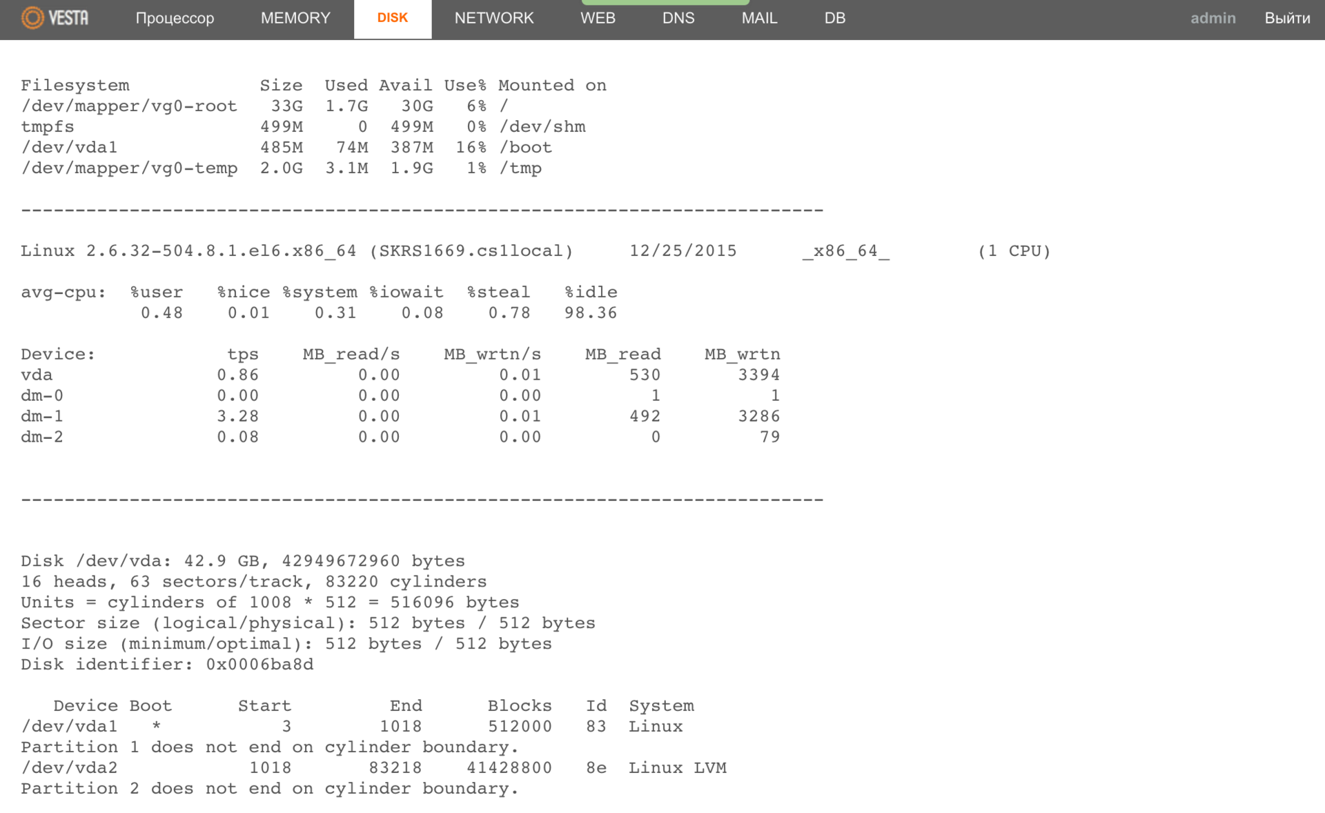 Бесплатные панели управления хостингом. Богиня Vesta - 24 Бесплатные панели управления хостингом. Богиня Vesta - 24