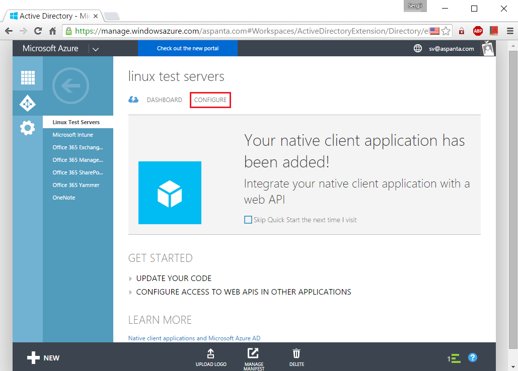 Авторизация в Ubuntu через Microsoft Azure AD - Office 365 - 7 Авторизация в Ubuntu через Microsoft Azure AD - Office 365 - 7