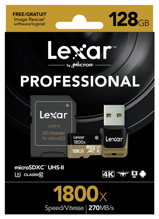 Продажи карт памяти Lexar Professional 1800x microSDHC и microSDXC UHS-II уже начались