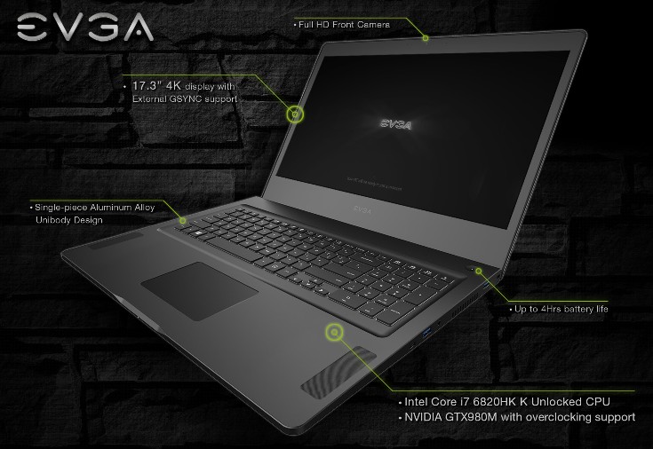 Ноутбук EVGA SC17 получил GPU GeForce GTX 980M