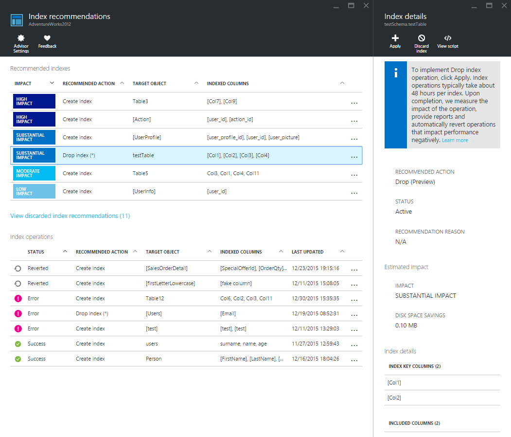 Эффективное управление индексами в Azure SQL Database с помощью Index Advisor - 5