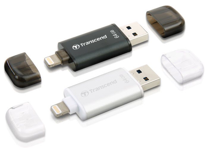 Накопитель Transcend JetDrive Go 300 оснащен разъемами Lightning и USB 3.1