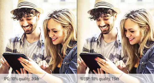 Используем WebP сегодня - 2 Difference in quality between JPEG and WebP