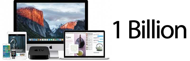 Пользовательская база устройств Apple превысила миллиард человек