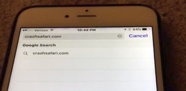 Сайт CrashSafari.com отправляет айфоны в перезагрузку - 1