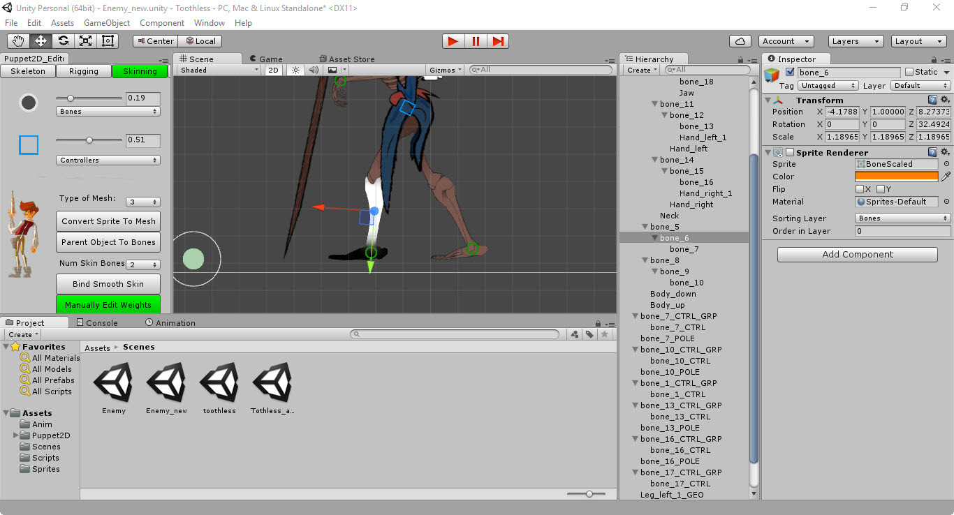 Скелетная 2D-анимация в Unity с помощью плагина Puppet2D - 16
