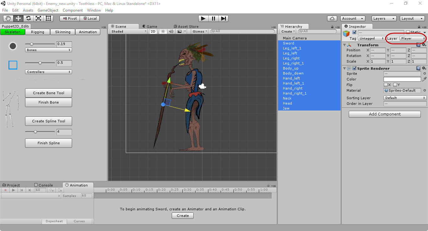 Скелетная 2D-анимация в Unity с помощью плагина Puppet2D - 4 Скелетная 2D-анимация в Unity с помощью плагина Puppet2D - 4