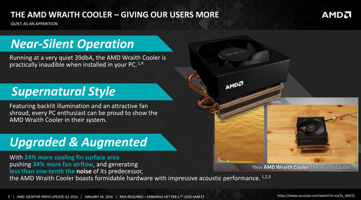 Wraith — новый штатный охладитель для процессоров AMD, тихий и высокопроизводительный