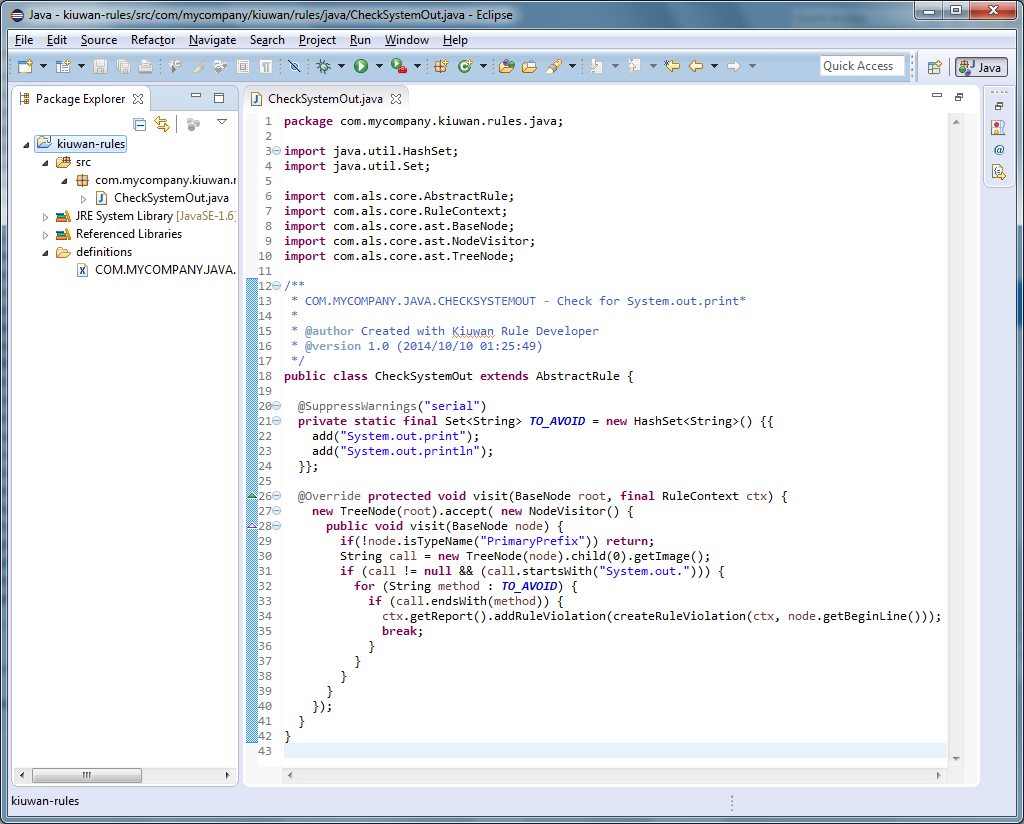 Написание кастомных правил для анализатора кода Kiuwan - 7 Написание кастомных правил для анализатора кода Kiuwan - 7