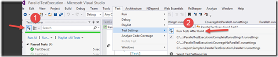 Параллельное выполнение тестов с учетом контекста с использованием Visual Studio 2015 Update 1 - 8