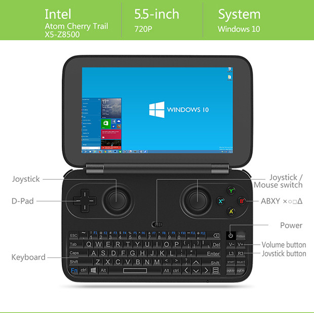 GPD Win будет основана на SoC Intel Atom x5-Z8500