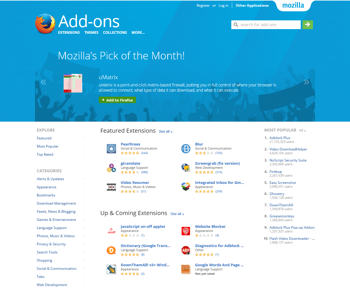 Mozilla планирует обновить дизайн addons.mozilla.org (AMO) - 1 image