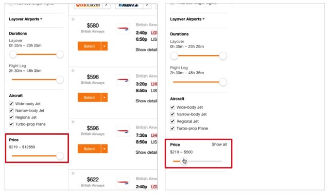 User Intent Affects Filter Design