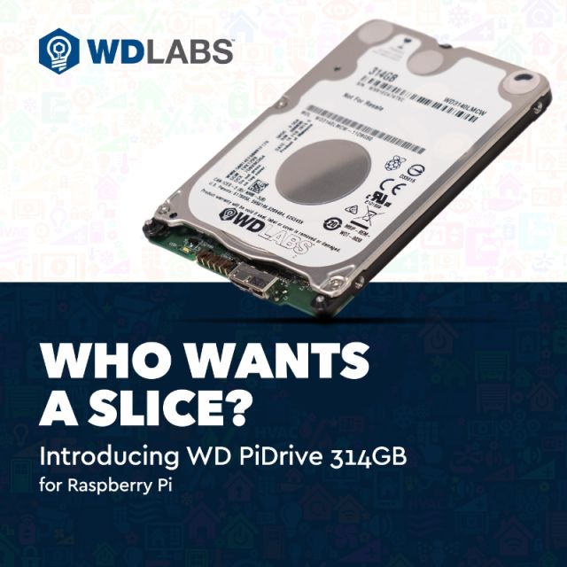 Western Digital представила HDD ценой в $46 и объемом в 314 ГБ специально для Raspberry Pi в день числа Пи - 1