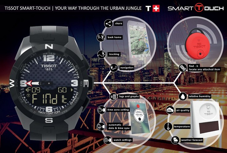 Часы Swatch Tissot Smart-Touch смогут помочь в навигации