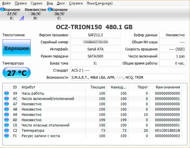 Честный обзор накопителя OCZ Trion 150 - 12