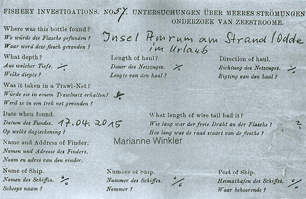 Послание в бутылке 108-летней давности занесено в Книгу рекордов Гиннесса - 4 Послание в бутылке 108-летней давности занесено в Книгу рекордов Гиннесса - 4