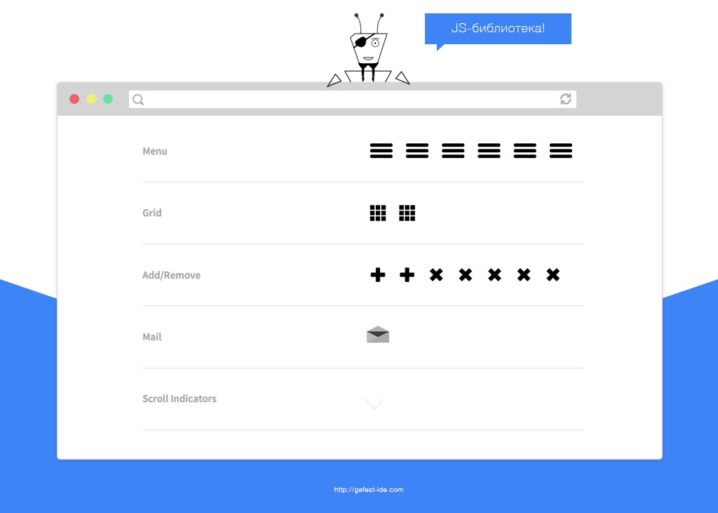 библиотека для создания анимации - Transformicons