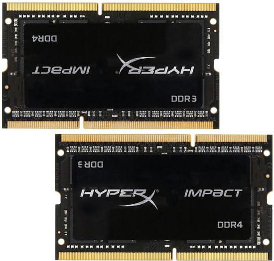 Модули Kingston SODIMM HyperX Hybro оснащены интерфейсами DDR3 и DDR4