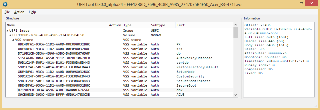 Устройство NVRAM в UEFI-совместимых прошивках, часть первая - 6 Устройство NVRAM в UEFI-совместимых прошивках, часть первая - 6