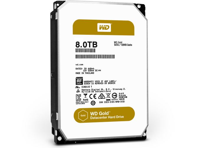 HDD WD Gold нацелены на использование в ЦОД