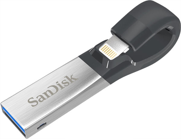 Накопитель SanDisk iXpand оснащен интерфейсом USB 3.0