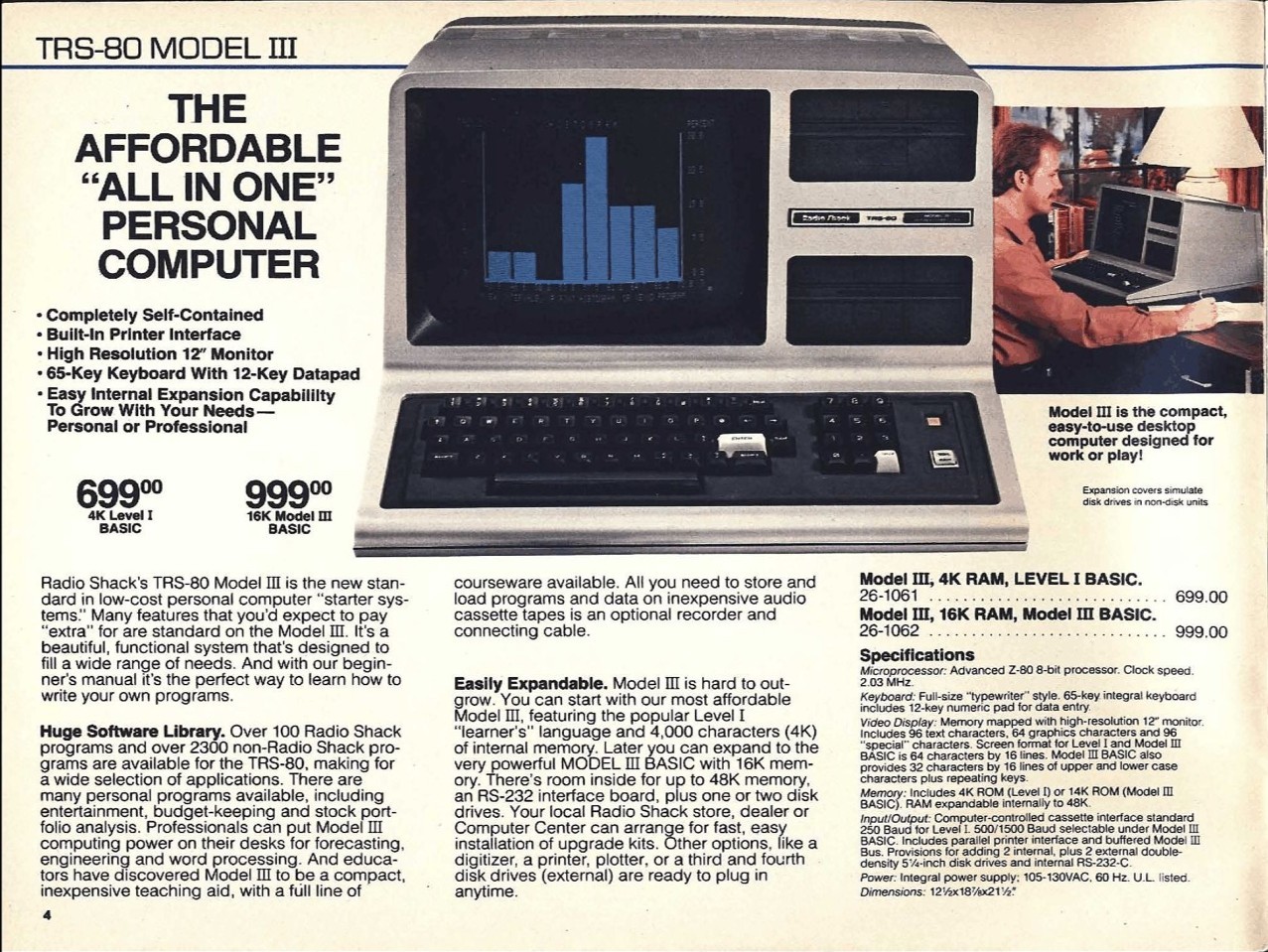 Tandy TRS-80 Model III от Radio Shack - 3