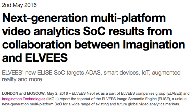 Российская компания ЭЛВИС выпускает передовой чип для видеоаналитики, «умных камер» с семантическим анализом изображений - 2 Screenshot 2016-05-02 23.50.06