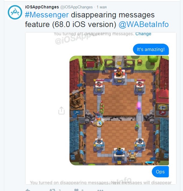 Facebook продолжает копировать Snapchat, теперь и с исчезающими сообщениями - 1 ios