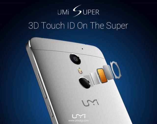 Дактилоскопический датчик смартфона UMi Super имеет четыре уровня безопасности